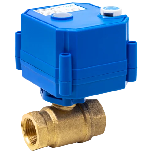 Моторизованный шаровый клапан 1/2 дюйма модели CWX-25S с электроприводом UJIN с напряжением питания 12В, схема подключения СУ-01 двухпроводная